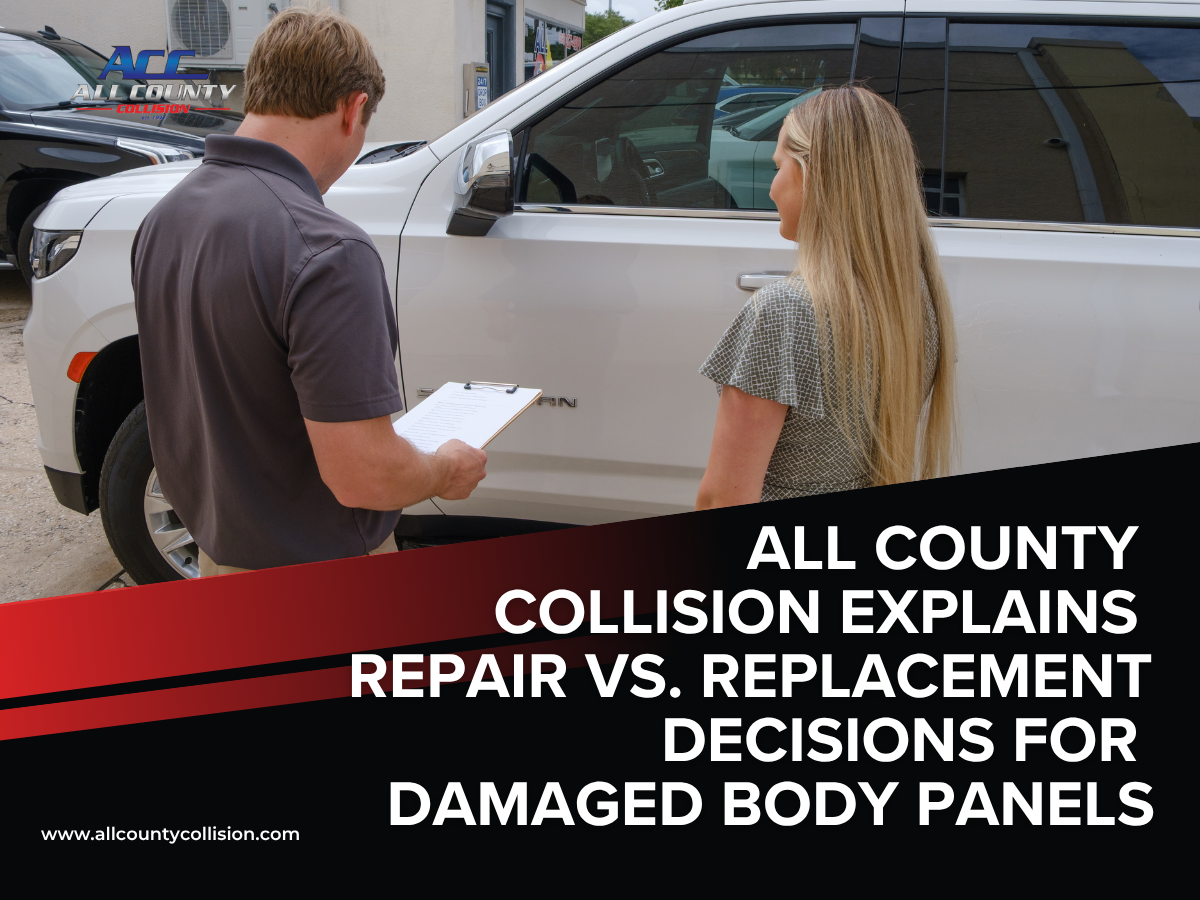 Repair vs. replacement of damaged car body panels